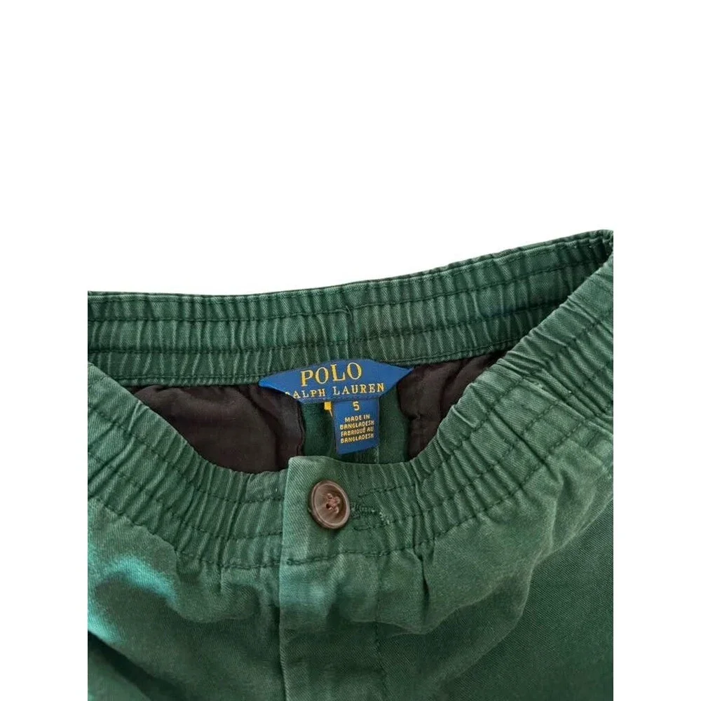 Polo Ralph Lauren Boys Green Chino Shorts Size 5 Pony Logo